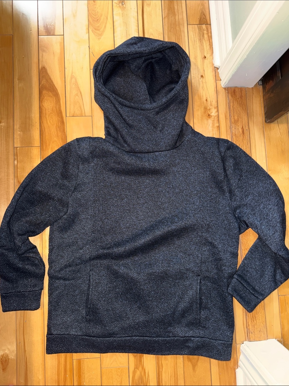 Men's Navy funnel style Hooded Sweater